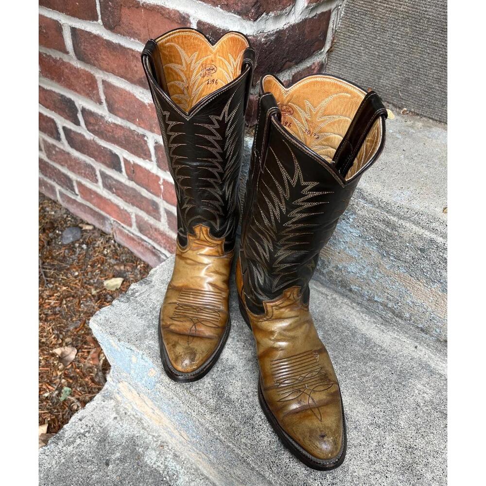 1960s Vintage Two Tone Justin Women's Boots Size 8B Style 2396 OBO